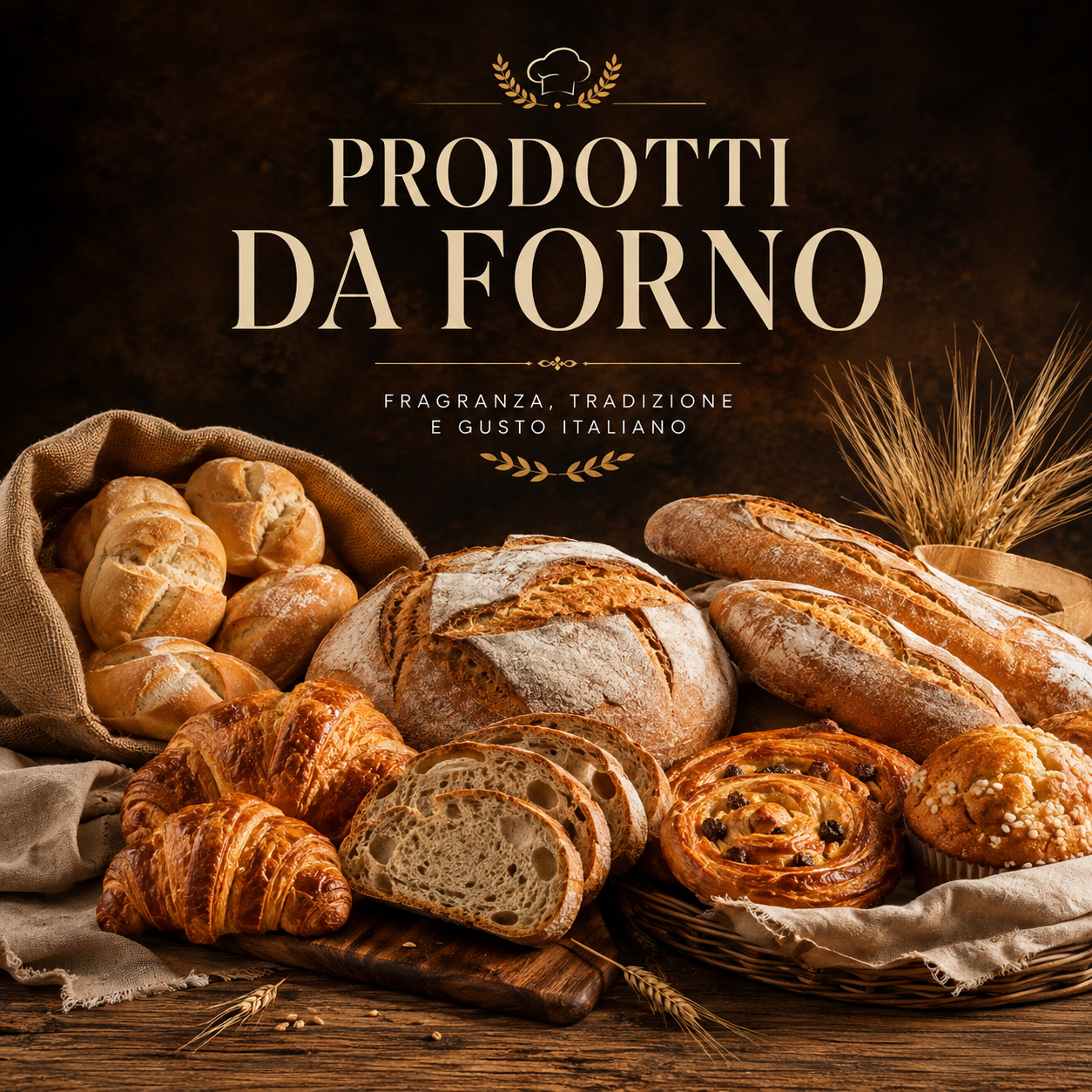 Pane pizza e dolci da forno